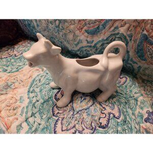 Vintage White Ceramic Cow Shaped Creamer Pitcher